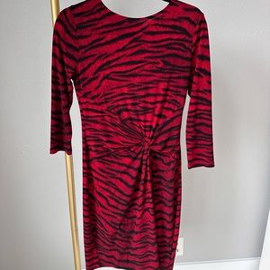 Michael Kors red and black striped dress